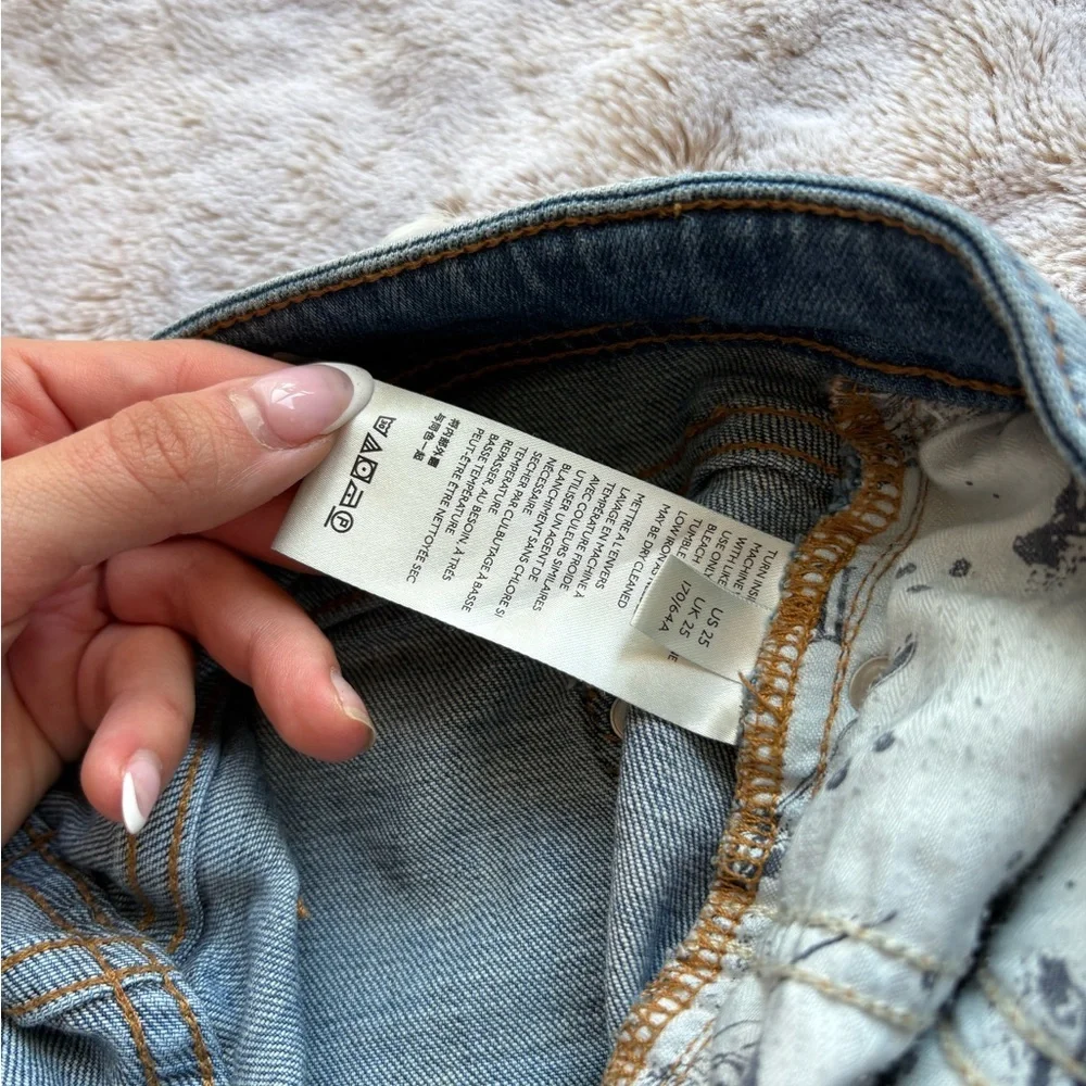 Anthropologie Light Blue patch work Denim Shorts - Picture 3 of 4